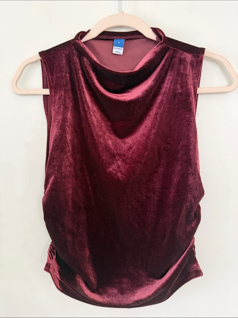 Old Navy Velvet Draped Sleeveless Top - Wine